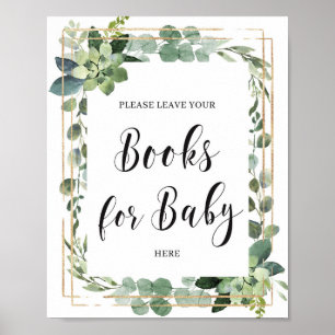 Succulent greenery boho books for baby sign