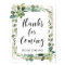 Succulent greenery boho thanks for coming sign