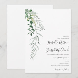 Succulent Greenery   Casual Wedding Invitation