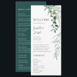 Succulent Greenery Dark Green Flat Wedding Program Programme<br><div class="desc">This succulent greenery dark green flat wedding program is perfect for your boho dark green tropical floral wedding. The design features modern watercolor artwork, including light green eucalyptus, delicate fern, and classic succulent varieties, giving the design a simple, elegant secret garden feel, perfect for any spring, summer, fall, or winter...</div>
