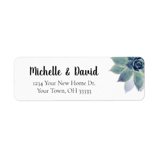 Succulent Greenery Elegant Wedding Return Address