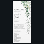 Succulent Greenery | Flat Wedding Program Programme<br><div class="desc">This succulent greenery | flat wedding program is perfect for your boho sage green tropical floral wedding. The design features modern watercolor artwork, including light green eucalyptus, delicate fern, and classic succulent varieties, giving the design a simple, elegant secret garden feel, perfect for any spring, summer, fall, or winter wedding!...</div>
