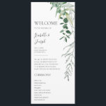 Succulent Greenery | Flat Wedding Program Programme<br><div class="desc">This succulent greenery | flat wedding program is perfect for your boho sage green tropical floral wedding. The design features modern watercolor artwork, including light green eucalyptus, delicate fern, and classic succulent varieties, giving the design a simple, elegant secret garden feel, perfect for any spring, summer, fall, or winter wedding!...</div>