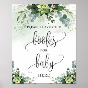 Succulent greenery foliage books for baby sign