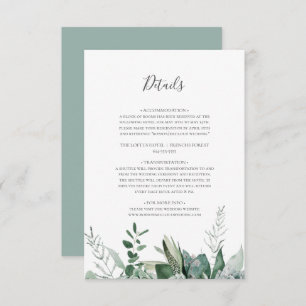 Succulent Greenery   Sage Green Details Enclosure Card
