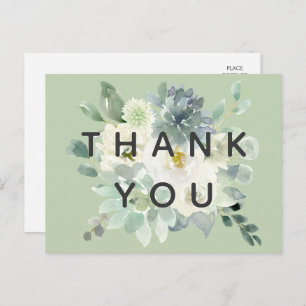 Succulent Greenery Thank You Postcard