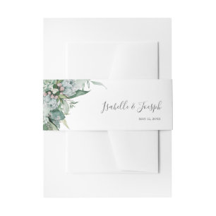 Succulent Greenery Wedding Invitation Belly Band