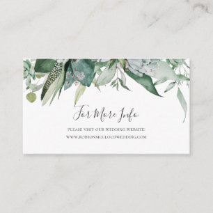 Succulent Greenery   Wedding Website Enclosure Card