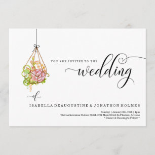 Succulent Hanging Terrarium Wedding Invitation
