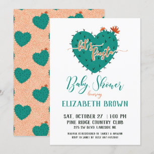 Succulent Heart Fiesta Baby Shower Invitation