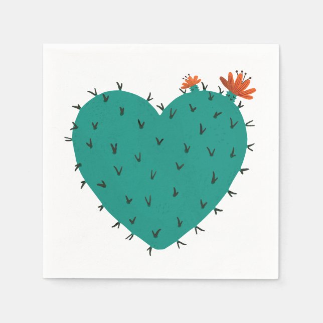 Succulent Heart Napkin (Front)