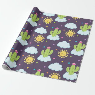Succulent Heaven Baby Shower Wrapping Paper