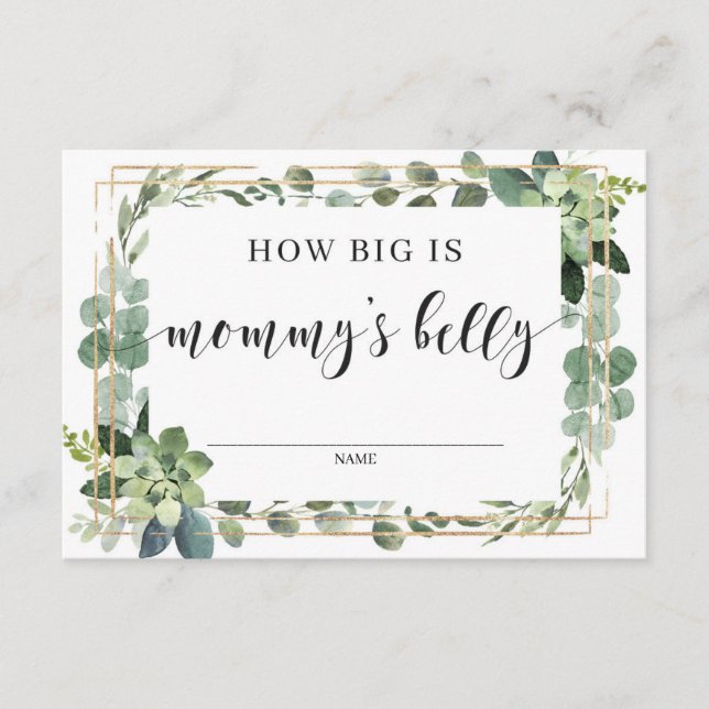 Succulent how big is mummy's belly game card (Front)