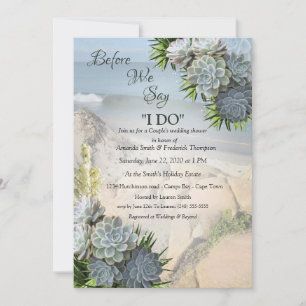 Succulent Hues of pale blues& green tubular leaves Invitation