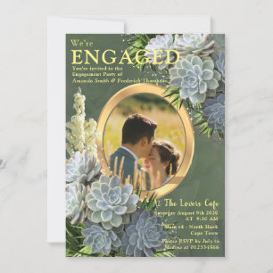 Succulent Hues of Pale Blues Invitation