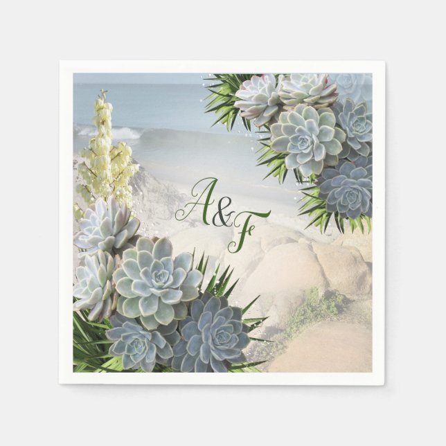Succulent Hues of Pale Blues Napkins (Front)