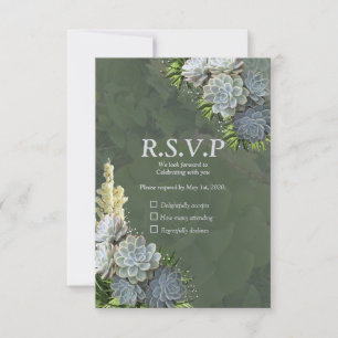 Succulent Hues of pale blues & RSVP Card