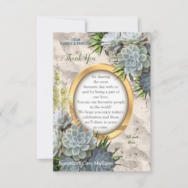 Succulent Hues of Pale Blues RSVP Card (Front)