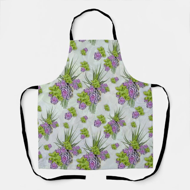 Succulent  Hues of Sea Green & Lavender tones All- Apron (Front)