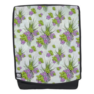 Succulent  Hues of Sea Green & Lavender tones Backpack