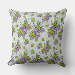 Succulent  Hues of Sea Green & Lavender tones Cushion