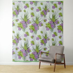 Succulent  Hues of Sea Green & Lavender tones Tapestry