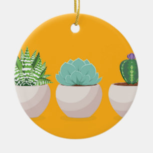 Succulent in a Pot Ceramic Tree Decoration
