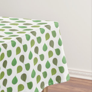 Succulent Jade Tree Green Leaves on White Tablecloth