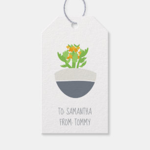 Succulent Kalanchoe Plant Mum Pattern Gift Tags