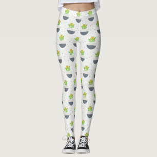 Succulent Kalanchoe Plant Mum Pattern Leggings