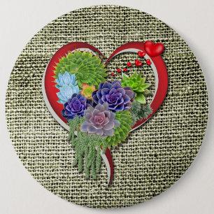 Succulent-lovers garden plant 6 cm round badge