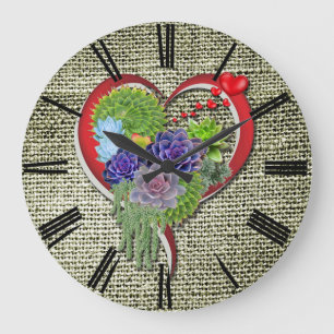 Succulent-lovers garden plant large clock