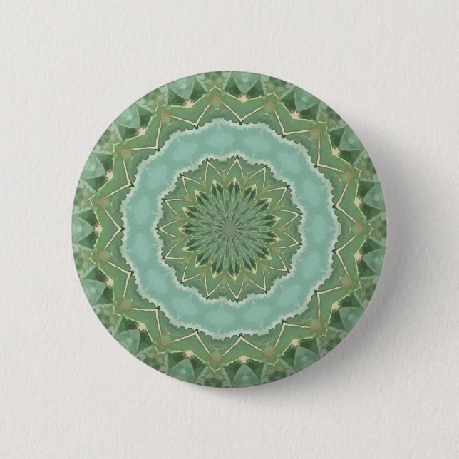 Succulent Mandala 6 Cm Round Badge (Front)