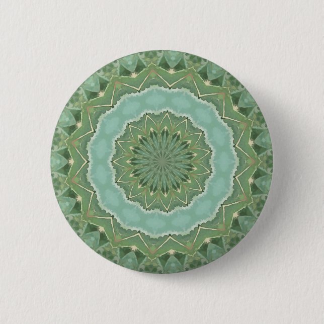 Succulent Mandala 6 Cm Round Badge (Front)