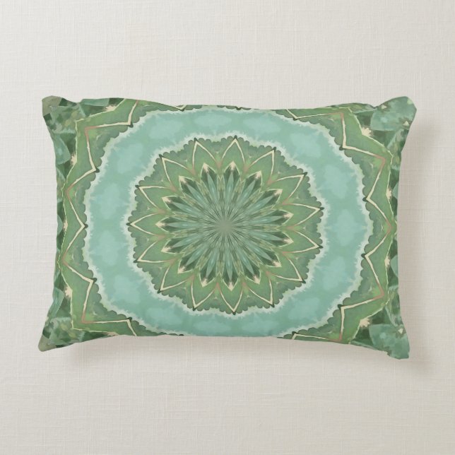 Succulent Mandala Decorative Cushion (Back)