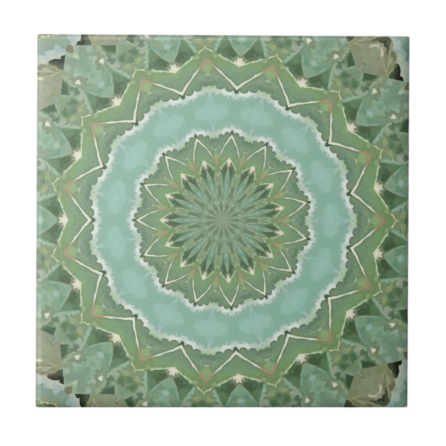 Succulent Mandala Tile (Front)