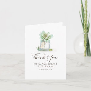 Succulent Mason Jar Greenery Rustic Thank You