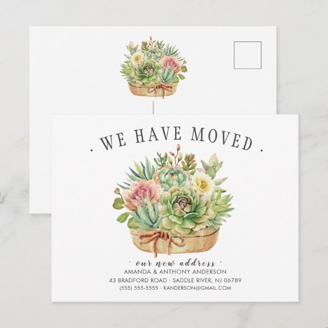 Succulent Moving Announcement (Front/Back)