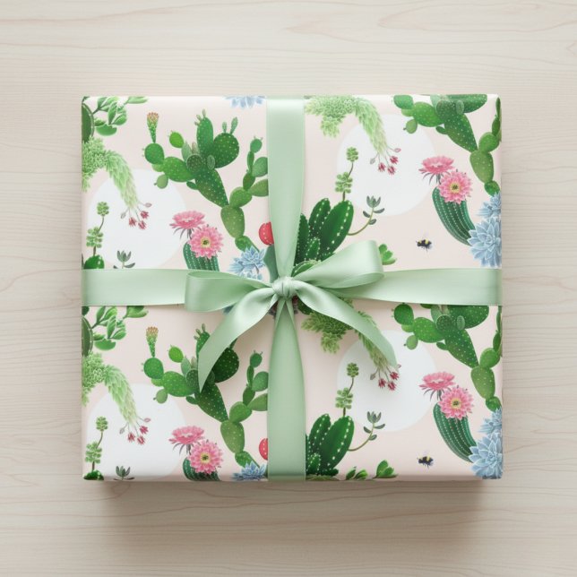 Succulent Oasis Wrapping Paper Sheets  (Succulent Oasis Wrapping Paper)