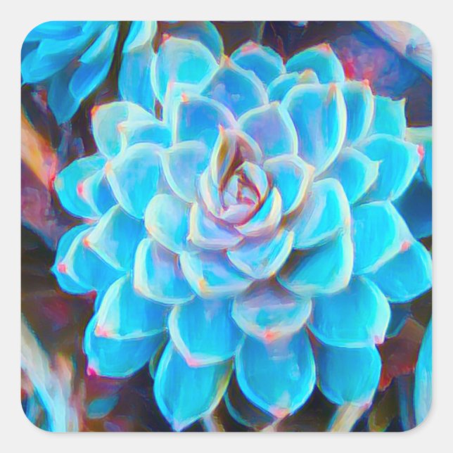 succulent original art plant lover  square sticker (Front)