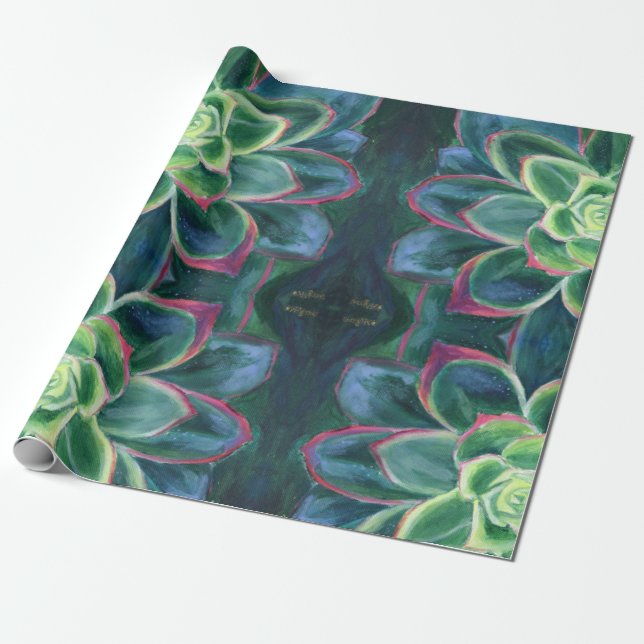 Succulent Painting Wrapping Paper (Unrolled)