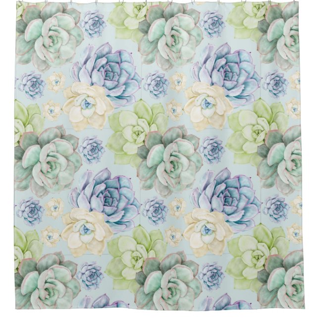 Succulent Pattern shower curtain (Front)
