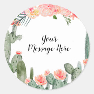 Succulent Peach Watercolor Message Sticker