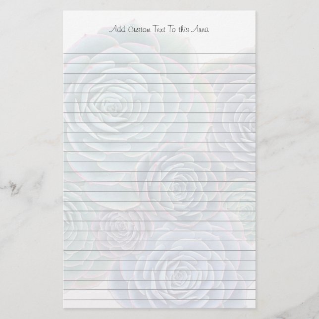 Succulent Personal Lined Writing Paper (Front)