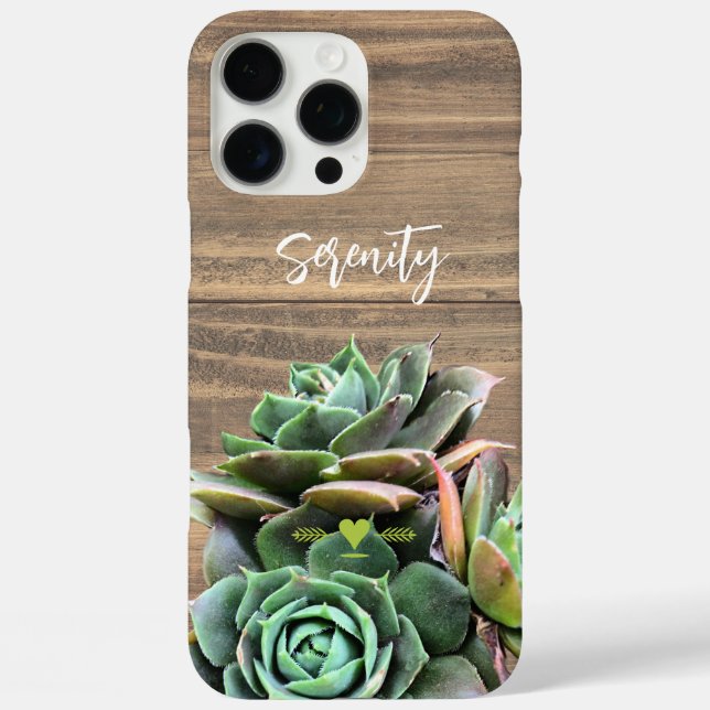 Succulent Personalised Barn Wood  Case-Mate iPhone Case (Back)