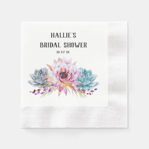Succulent Personalised Napkins