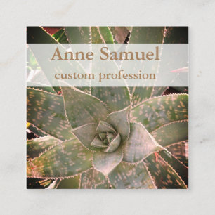 Succulent, Photography, Personalised  Square Business Card
