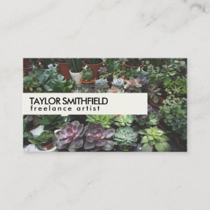 Succulent Plant and Flower Garden Business Card