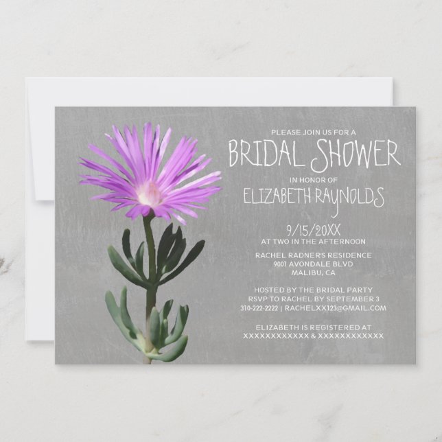 Succulent Plant Bridal Shower Invitations (Front)