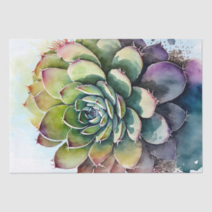 Succulent Plant Floral Decoupage Watercolor Tissue Paper